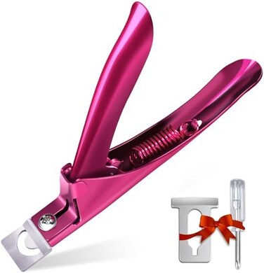 Ga&amp;En Elegant Violet Red Premium Adjustable Stainless Steel Artificial Acrylic Fake False Nail Tip Clipper Cutter Trimmer Manicure
