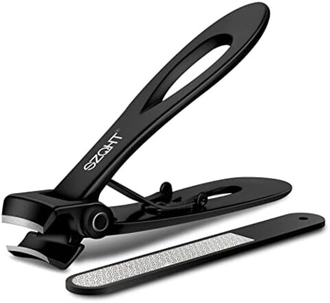 Szqht Ultra Wide Jaw Opening Nail Clippers Set Toenail Clippers For Thick Nails Cutter For Ingrown Manicure,Pedicure,Men &amp; Women Big(Black)