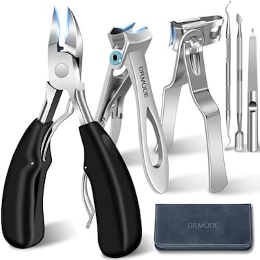 Toenail Clippers For Seniors Thick Toenails, Nail Clipper Set With Ingrown Toenail Tool &amp; 16Mm Wide Opening Nail Clippers For Men &amp; 360 Degree Rotary Fingernail Clipper &amp; Leather Case And Nail File