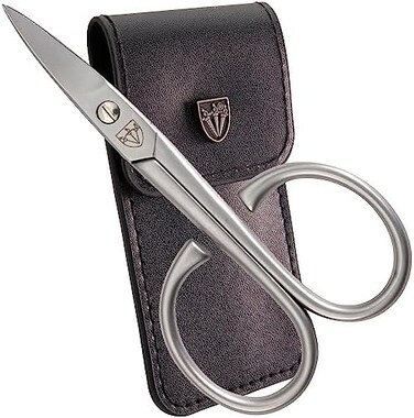 3 سيوف ألمانيا - مقص أظافر منحني من الفولاذ المقاوم للصدأ عالي الجودة من إينوكس - مقص قوي للأشخاص الأقوياء مع حافظة بـ 3 سيوف ألمانيا