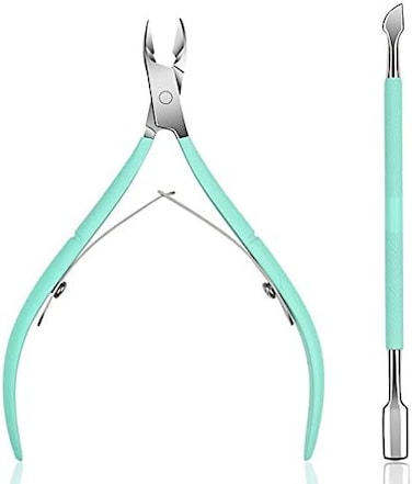 Cuticle Nipper With Cuticle Pusher - Ejiubas Green Cuticle Trimmer Stainless Steel Cuticle Clipper Cutter Nail Cuticle Remover Tools For Fingernails And Toenails