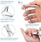 Hifau 8Pcs Premium Nail Clippers Cuticle Nipper Pusher Manicure Set, Professional Nail Polish Remover Toenail File And Lifter Tool Gel Nail Art Kit, Stainless Steel Dead Skin Cutters, Travel, Gift