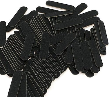 100 Pcs Mini Nail Files Bulk, Disposable Double Sided Emery Board 180/240 Grit, Fingernail Nail File Buffer Set Manicure Tool For Natural Acrylic Fake Nails Home And Salon Use (Black)