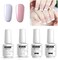 Vishine Gel Polish Kit French Manicure Kit Top Base Set Set Nail Gel Color White Pink Pedicure