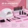 Beetles Gel Polish Nude Grays Nail Kit With Light 48W LED Lamp Manicure Set (Pink)
