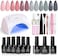 Beetles Gel Polish Nude Grays Nail Kit With Light 48W LED Lamp Manicure Set (Pink)
