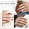Modelones 40 Pcs Nail Polish Set, 36 Colors Fall Winter White Nude Brown Black Red Green Glitter Gel Kit With Base, Matte Glossy Top Coat &amp; LED Christmas Nail Art Diy Gift