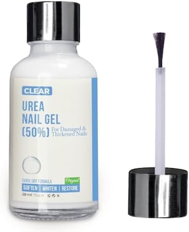 جل أظافر شفاف 50، 1 أونصة، 50% يوريا، منعم الأظافر الصلبة، سريع الجفاف، لأظافر ناعمة وخالية من الهشاشة، وأظافر اليدين والقدمين، أفضل من الكريمات، مع أداة توزيع سهلة للفرشاة