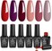 Beetles Gel Polish Red Gel Nail Polish Set - 6 Bottles Burgundy Purple Lilac Sangria Nail Gel Polish Kit For Spring Glamour, 2024 Wine Red Gel Polish Soak Off Uv LED Nail Lamp