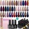 Beetles Gel Polish 20 Pcs Nail Kit - Manhattan Collection Autumn Fall Winter Nude Glitter Burgundy Red Purple Brown Champagne Gold Soak Off Uv Glossy &amp; Matte Top Base Coat Gifts For Women