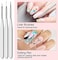 Saviland 6 Colors Spider Gel, New Upgraded Matrices With Nail Art Brushes, Designs Paint Wire Drawing Polish For Line (White Black Red Blue Gold Silver)