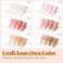 Beetles Gel Polish Nail Es Starter Kit, 6 Colors Nail Salon Set With 48W Uv Nail Lamp, Transparent Jelly Milky White Pink Nude Nail With Base Top Coat Nail Nail Art Manucure Gift