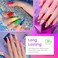 Beetles Gel Polish Set 23Pcs Neon Gel Nail Polish Kit With 3Pcs Base Gel Top Coat, Orange Blue Hot Pink Magenta Lemon Green Colors Nail Gel Polish Soak Off Uv Manicure Rainbow Nail Valentines Day Gift