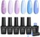 Beetles Gel Polish Nail Set 6 Colors Glitter Sky Blue Purple Kit Lavender Violets Nail Nail Soak Off Uv LED Manicure Diy Nail Home
