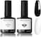 Modelones Gel Nail Polish Set, 2Pcs 15ml White And Black Soak Off LED Nail Polish, Art Starter Manicure Salon 0.5 Oz