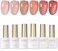 Gaoy Jelly Nude Gel Nail Polish Set, 6 Transparent Colors Sheer Red Pink Brown Soak Off Uv Light Cure Gel Polish Kit For Salon And Nail Art Diy At Home