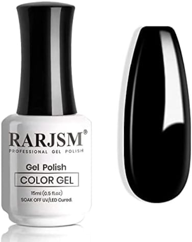 Gel Polish, 15ml Pure Black Gel Nail Polish Soak Off Uv LED Nail Gelpolish High Gloss Long Lasting Nail Art Manicure Salon Diy At Home