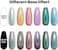 Holographic Nail Polish Set, Spring Summer Color Gel Nail Polish Sliver Gold Violet Purple Olive Green Blue Rose Gold Gel Polish 6Pcs 7.5ml Curing Required Nail Art Manicure Salon