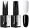 V Venalisa 2Pcs 15ml Black White Gel Nail Polish Kit, Nail Gel Polish Set Soak Off Uv LED Nail Art Starter Manicure Salon Diy At Home