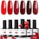 Modelones Gel Nail Polish Set - 6 Red Colors Gel Polish Glitter Red Gel Polish Burgundy Sparkle Bloody Red Nail Polish Gel Manicure Diy Salon Nail Art Gifts