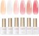 Gaoy Milky White Jelly Nude Gel Nail Polish Set, 6 Transparent Colors Sheer Pink Orange Soak Off Uv Light Cure Gel Polish Kit For Salon And Nail Art Diy At Home