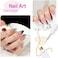 Gaoy Gel Nail Polish Art Liner, 6 Classic Colors Black White Gold Silver For Nail Paint Design With Thin Brush Diy French Manicure And Pedicure At Home