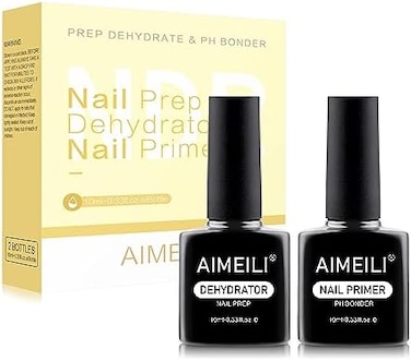Aimeili Nail Prep Bond Primer سريع الجفاف لتحضير الأظافر، برايمر تثبيت أساس جل بالأشعة فوق البنفسجية LED لنصائح الأظافر، مسحوق أكريليك وجل بناء الأظافر