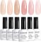Icy Jelly Gel Nail Polish Set Of 6 Translucent Colors,Sheer Rose Nude Skintone Gel Polish LED Uv Gel Clear Milky Light Pink Red Brown French Manicure Curing Requires 7.5ml Diy Home Nail Salon