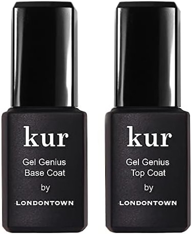 مجموعة Londontown Kur Gel Genius Gel-like Set، مجموعة معطف علوي وطبقة أساسية لأظافر طويلة الأمد