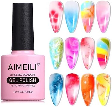 Aimeili Nail Art Blossom Gel Nail Polish Soak Off Uv LED Clear Blooming Gel Manicure 10ml