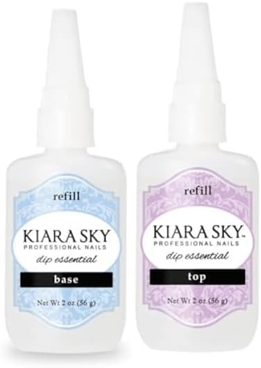 Kiara Sky Proffessional Nails Dip Essentials 2 Oz Refills (Base / Top, 2 Oz)