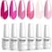 Vishine Gel Nail Polish Kit Soak Off 6Pcs Pink Nail Polish Nail Art Manicure New Starter Gift Set 8ml