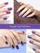 Vishine 6Pcs Purple Glitter Nail Polish Gel Uv LED Soak Off Nail Art Kit Gorgeous Manicure Collection Gift Set 8ml