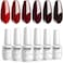 Vishine 6 X Semi-Permanent Gel Nail Polish Dark Red Burgundy Series Soak Off Uv LED Gel Polish For Nail Art