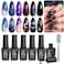 Beetles Gel Polish Milky Way Glitter Nail Set - 6 Colors Collection Black Kit Cat Eyes Magnet Color Changing Glitter Phantom Chameleon Nail Kit, Soak Off Uv LED Nail Art Gift Box 7.5ml