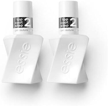 Essie Gel Couture Longwear Top Coat Duo Set, Glossy High Shine Chip-Resistant Gel-Like Top Coat, Gifts For Women And Men, 0.92 Fl Oz