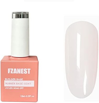 Fzanest Rubber Base Gel For Nails Builder Nail Sheer Jelly Cream White Color Elastic Rubber Base Coat For Nail Strengthener Extension