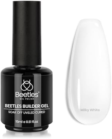 Beetles Gel Polish Nail Builder Nail 5 In 1 White Color Builder And Strengthener Cover 15ml Hard Builder Extension Nail Soak Off Nail, No Need Slip Solution