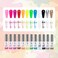 Sxc Cosmetics G-41 Gel Liner Nail Art Set 12 Black White Red Pink Colors Paint For Swirl Nails Built-In Thin Brush In Bottle Pens Soak Off Gold Silver Glitters Gel&hellip;