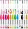 Sxc Cosmetics G-41 Gel Liner Nail Art Set 12 Black White Red Pink Colors Paint For Swirl Nails Built-In Thin Brush In Bottle Pens Soak Off Gold Silver Glitters Gel&hellip;
