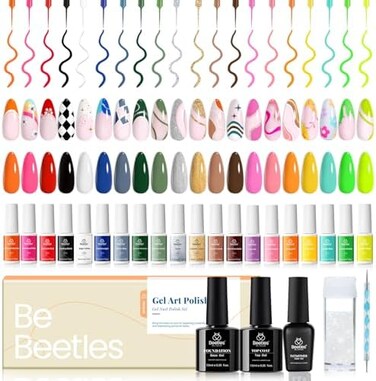 الخنافس هلام البولندية مسمار الفن البولندية هلام بطانة باستيل طلاء الأظافر أبيض أسود أحمر بريق النيون هلام طلاء الأظافر الطلاء دوامة بنيت فرشاة رقيقة