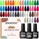 Jewhiteny 30Pcs Gel Nail Polish Kit: 27 Colors, Base Coat, Glossy &amp; Matte Top Coat, Salon/Home Starter Kit