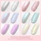 Rarjsm Pearl Gel Nail Polish Set 6 Colors Pearlescent Shell Glitter White Gold Pink Green Purple Shimmer Mermaid Nail Polish Soak Off LED Uv Curing Requires Swirl Thread Effect Diy Manicure Use
