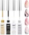 Aibrit Gel Liner Nail Art Polish Set 10ml, 4 Colors Black White Gold Silver Nail Design Paint With Thin Nail Art Brush In Bottle For Swirl Nails Euphoria Nail French Tips Manicure Painting Diy At Home