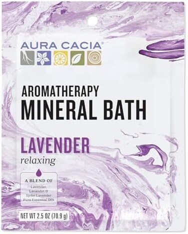 Aura Cacia Aromatherapy Mineral Bath, Relaxing Lavender, 2.5 ounce packet (Pack of 3)