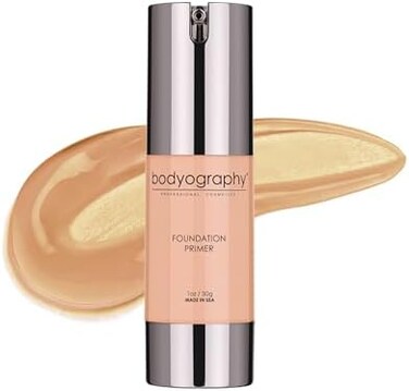 BODYOGRAPHY - Foundation Primer (Neutral): Flawless Anti-Aging Salon Makeup Primer w/Vitamin E, A, Jojoba, Grapeseed Oil   Control Shine   Gluten-Free, Cruelty-Free, 1 oz.