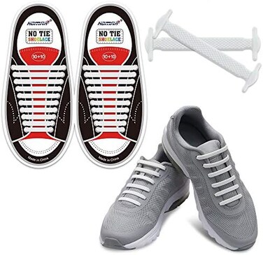 HOMAR No Tie Shoelaces for Kids and Adults Stretch Silicone Elastic No Tie Shoe Laces