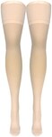 Truform 20-30 mmHg Compression Stockings for Men and Women, Thigh High Length, Closed Toe, Beige, X-Large