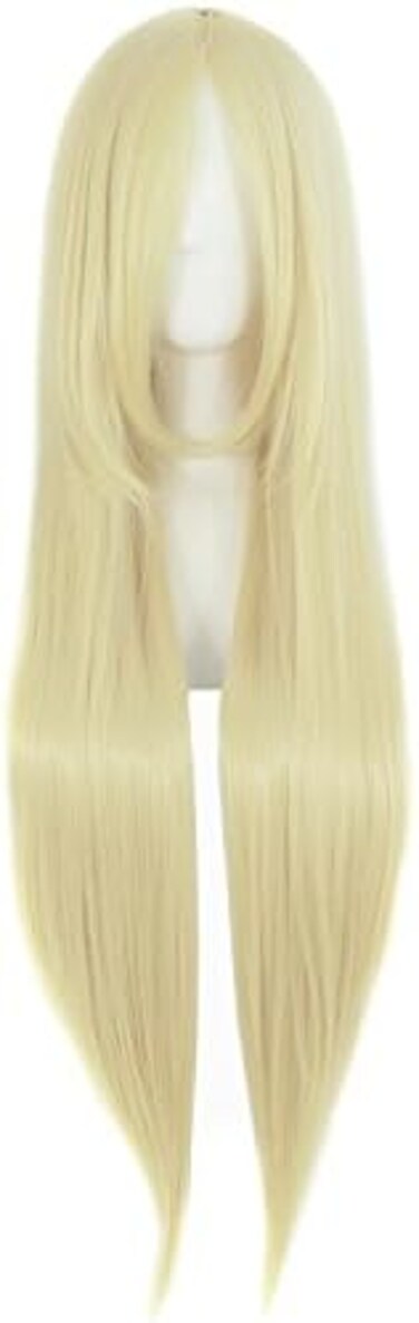 MapofBeauty (Light Blonde) - 32" 80cm Long Straight Anime Costume Cosplay Wig Party Wig (Light Blonde)