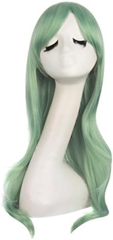 MapofBeauty (Celadon Green) - 28" 70cm Long Curly Hair Ends Costume Cosplay Wig (Celadon Green)